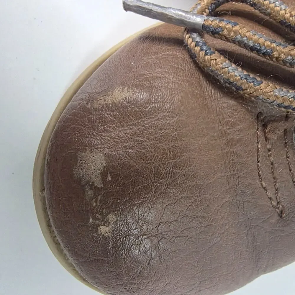 Carter's Kim Boys Size 11 Brown Gray Chukka Ankle Boots Lace Up Hook Loop